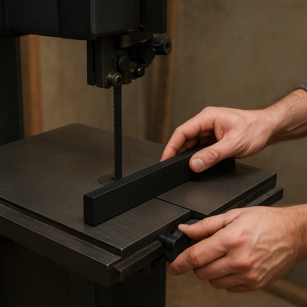 Jak ustawić prowadnice w przecinarce taśmowej