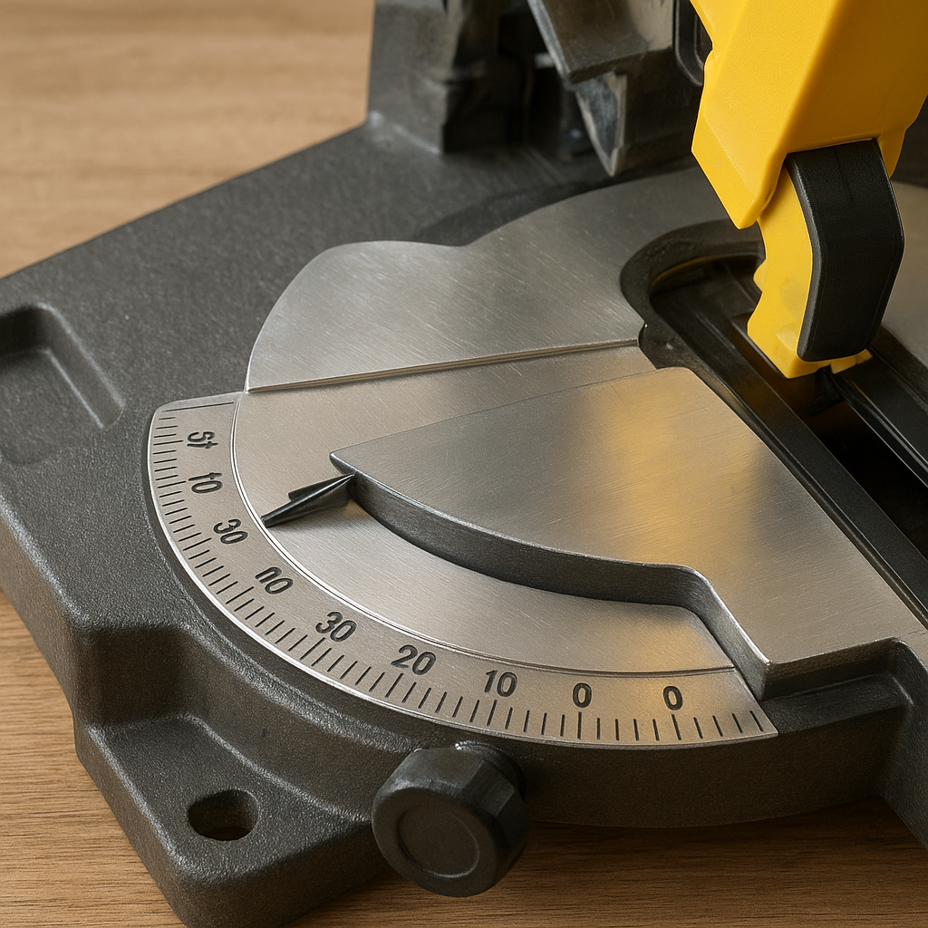 Jak ustawić kątomierz w przecinarce stołowej